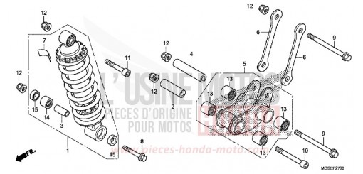 COUSSIN ARRIERE NC700SC de 2012